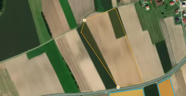 Feld einzeichnen – Punkte setzen und Fläche schließen