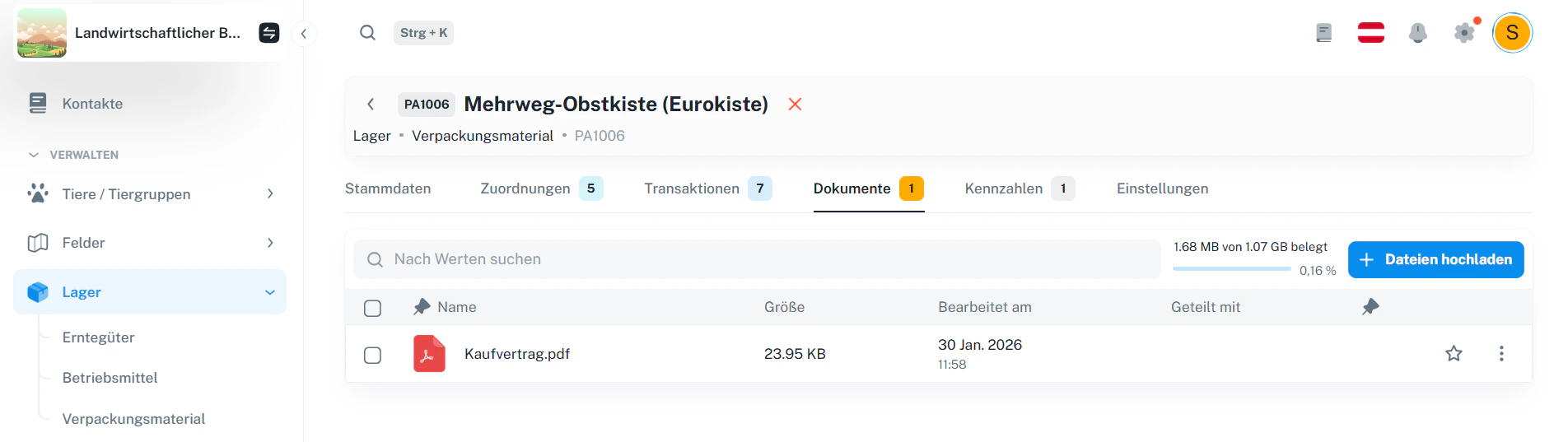 Verpackungsmaterial – Dokumente