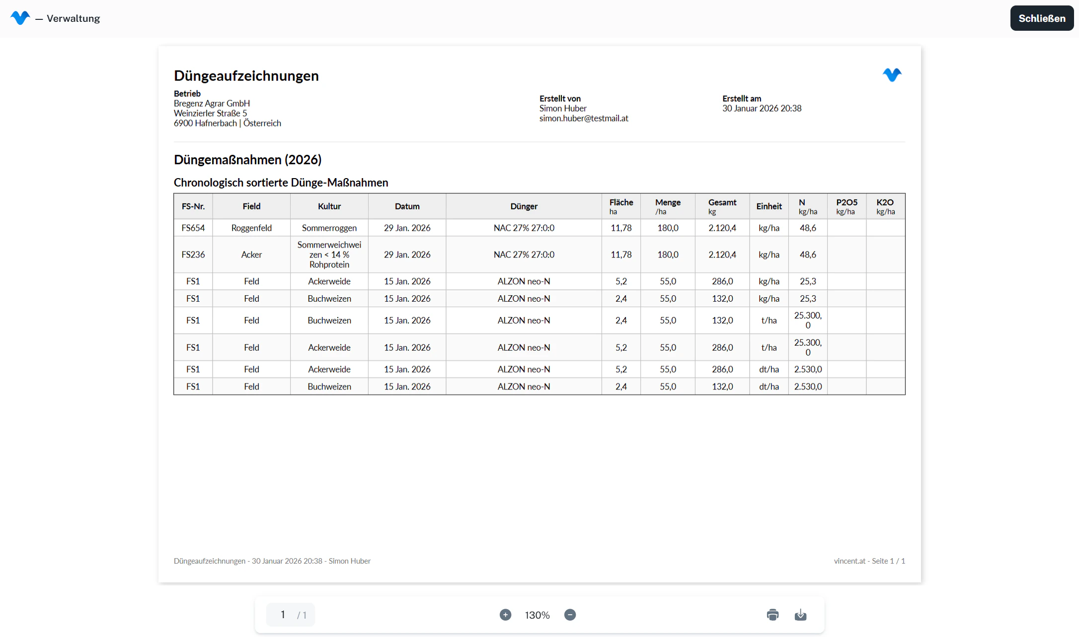 PDF-Vorschau – Düngeaufzeichnungen