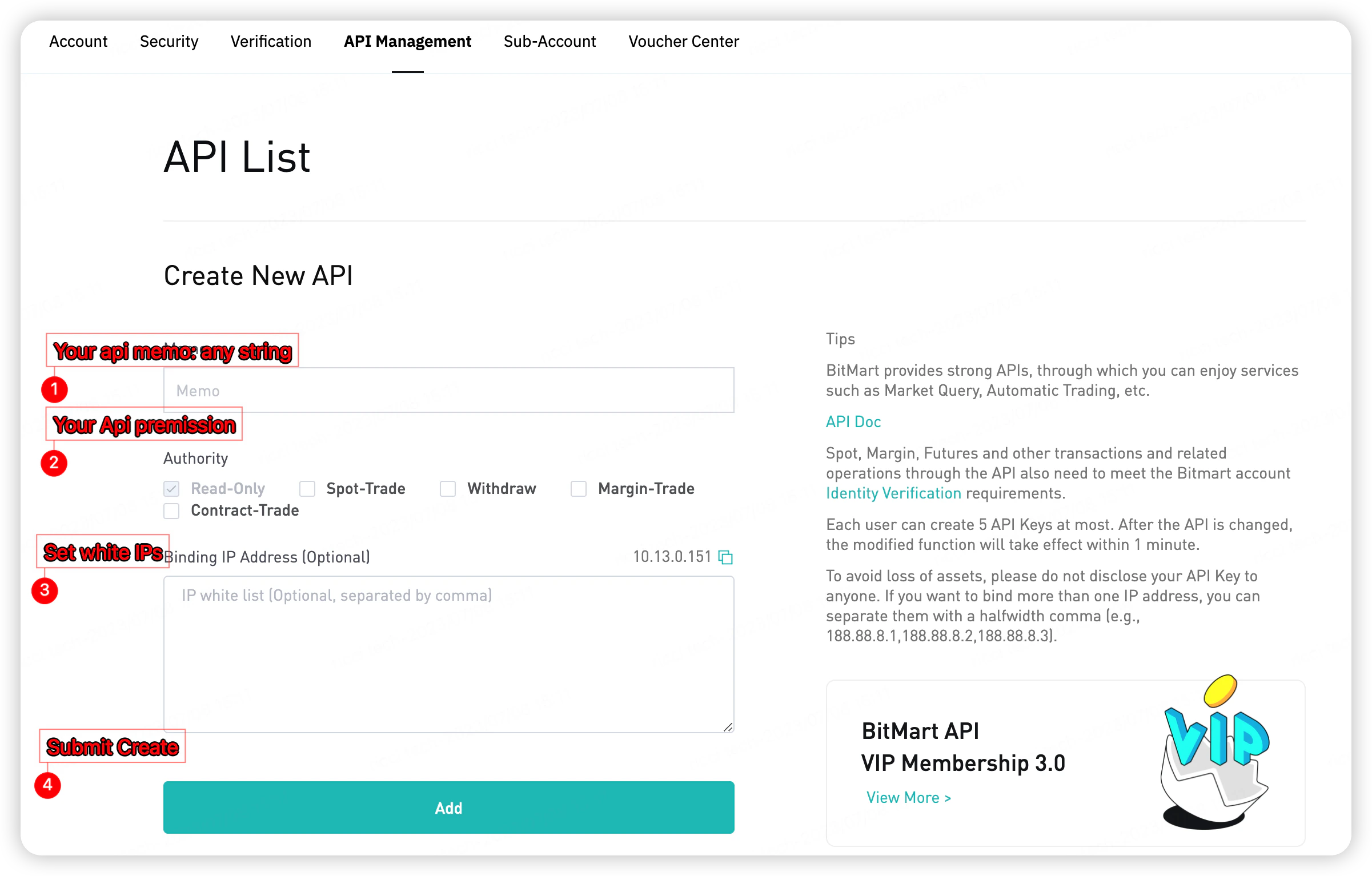 Create New API