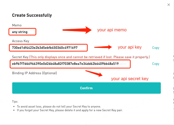 API Key Created Successfully