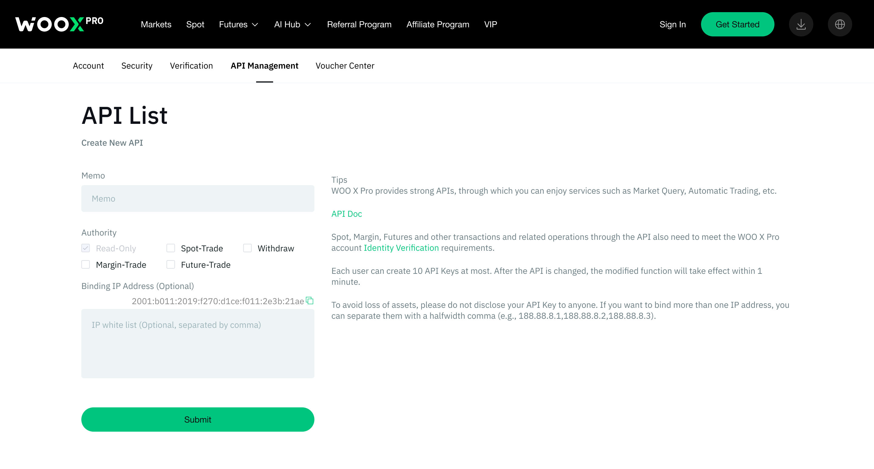 Create New API