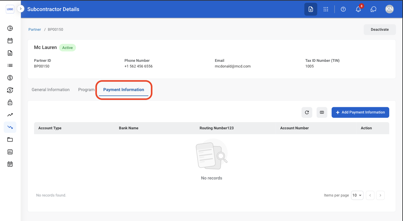 A AP P Payment Info