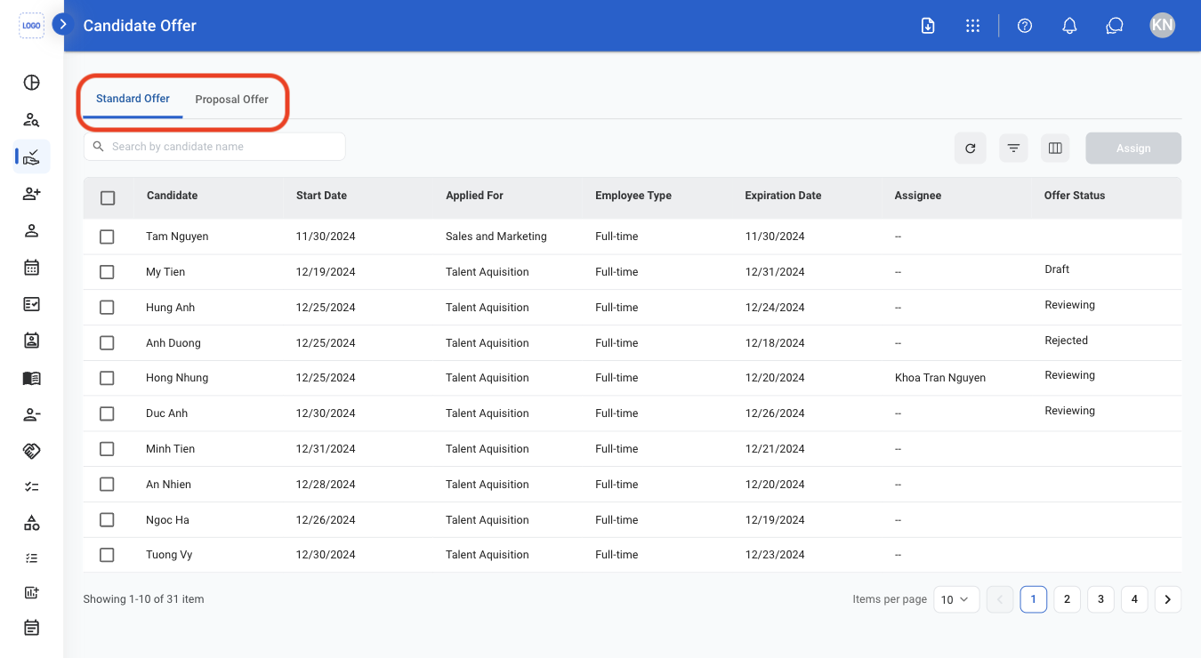 HR CO Tab