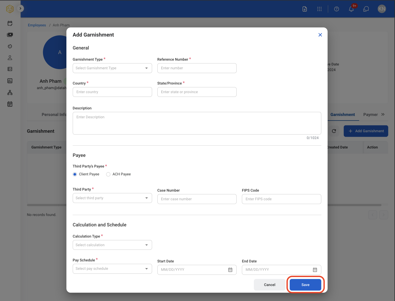 P E Save Garnishment