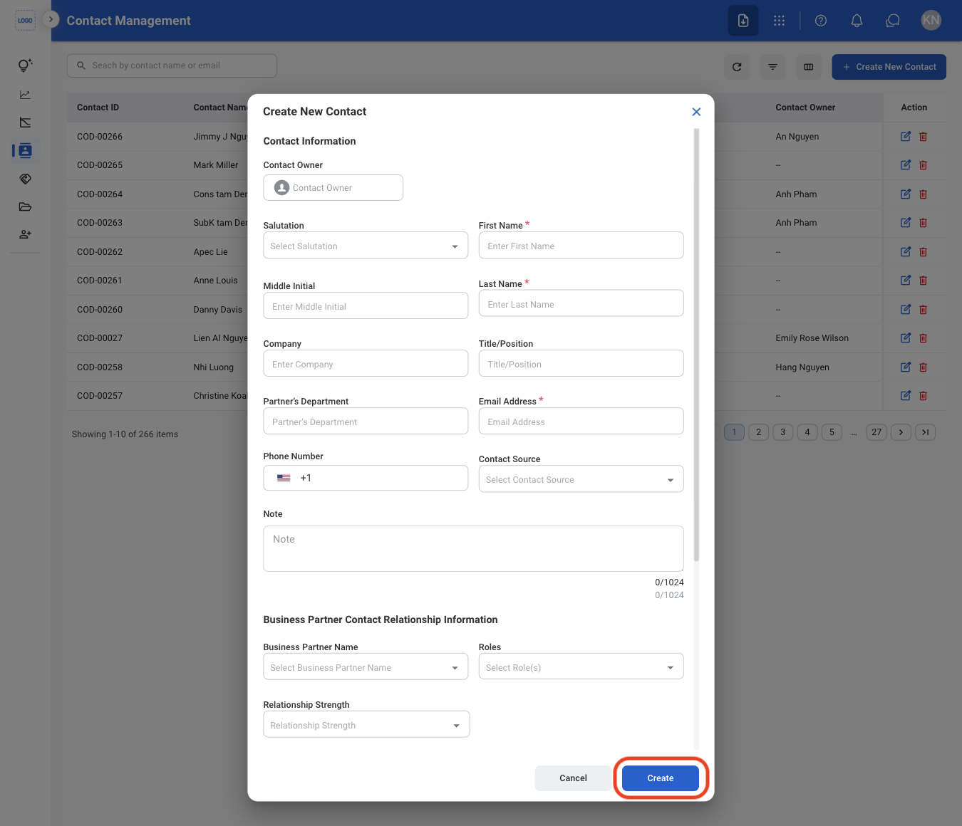 CRM Create C