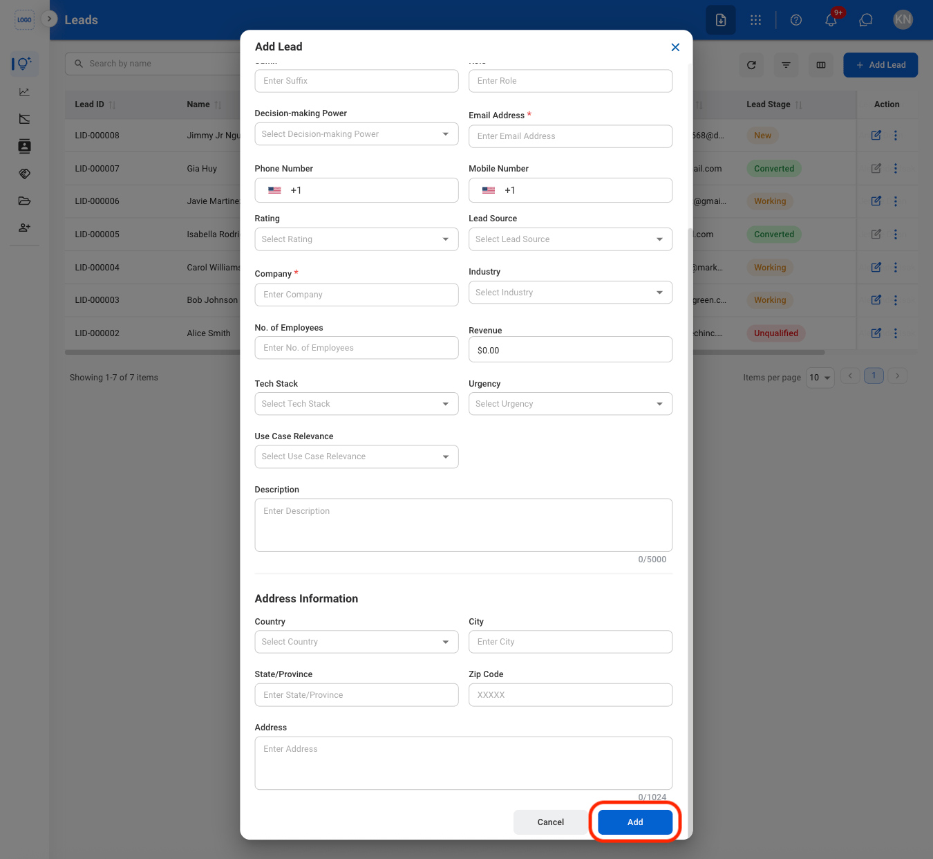 CRM L Add C