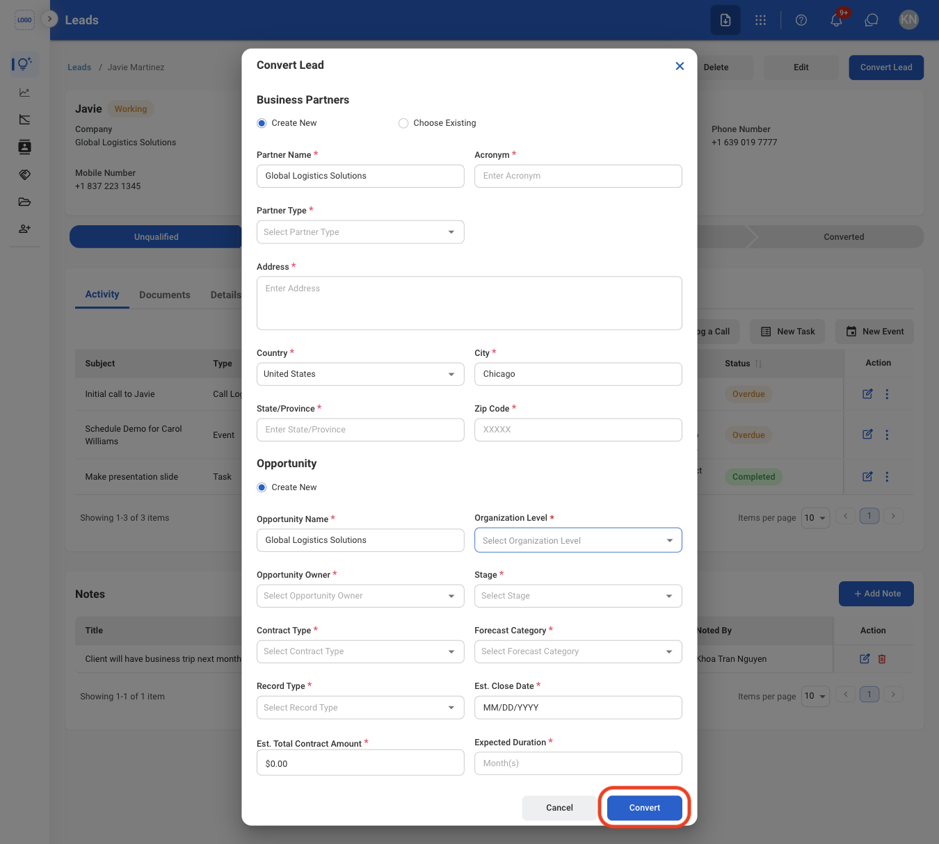 CRM L Convert C