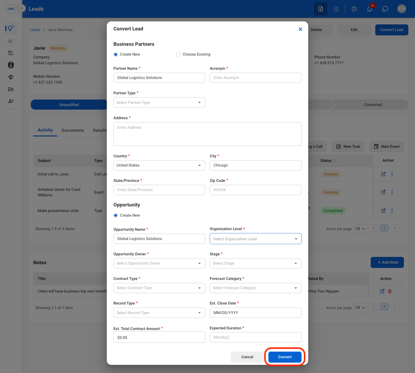 CRM L Convert C