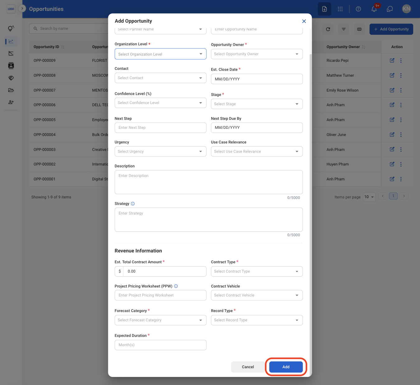 CRM O Add C