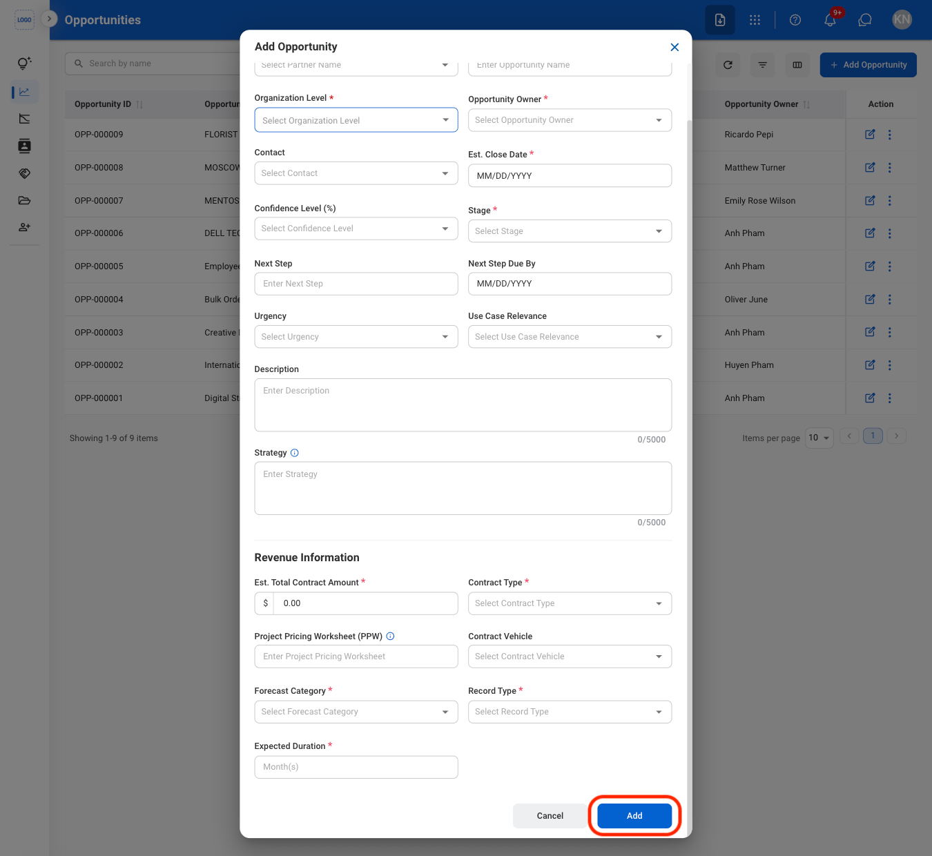 CRM O Add C