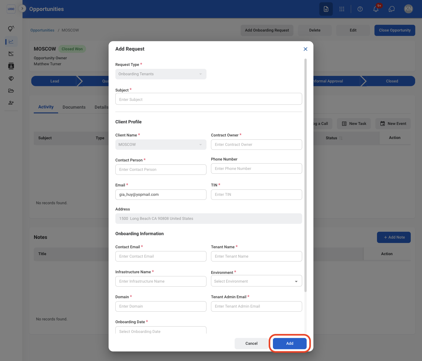 CRM O Add OR C