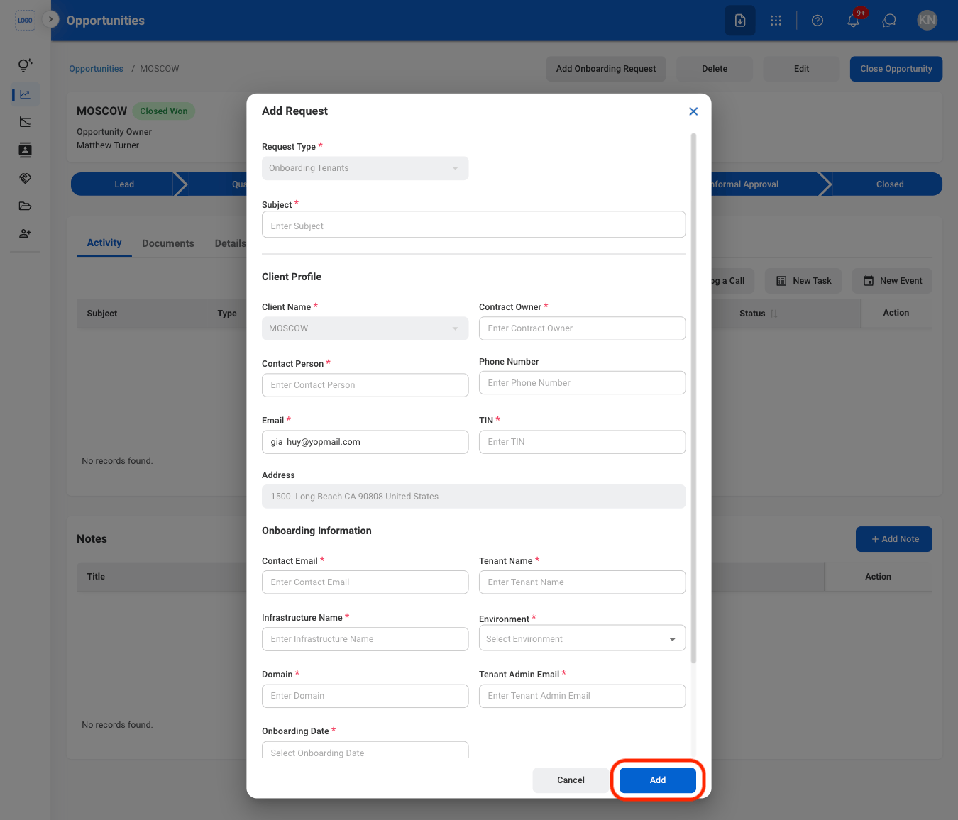 CRM O Add OR C
