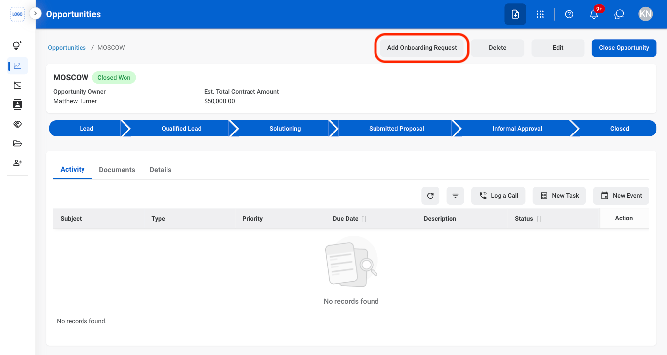 CRM O Add OR