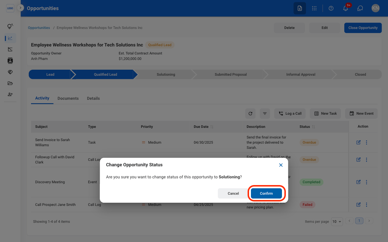 CRM O Status C