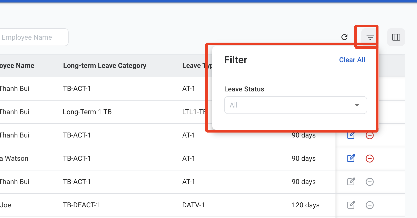 HR LTL Filter