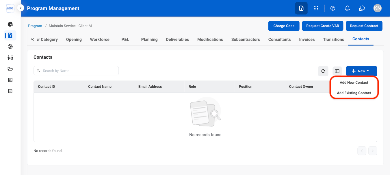 PM PM Contacts Select