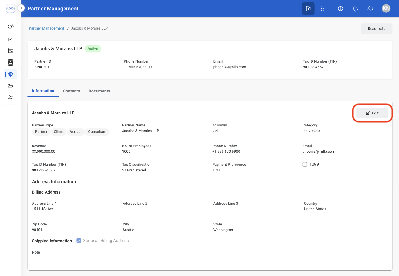 CRM PM Edit