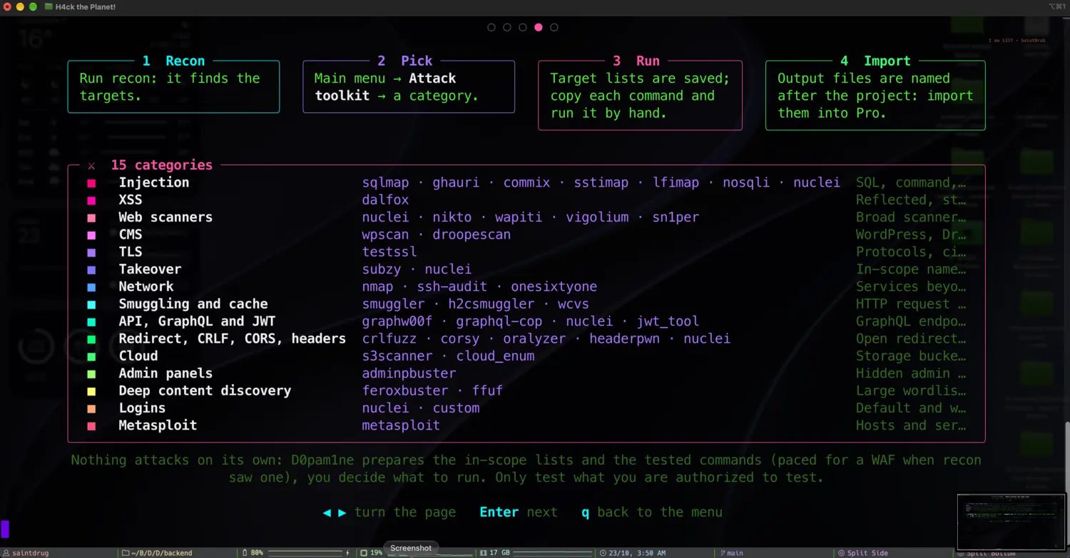 The attack toolkit flow and its 15 categories