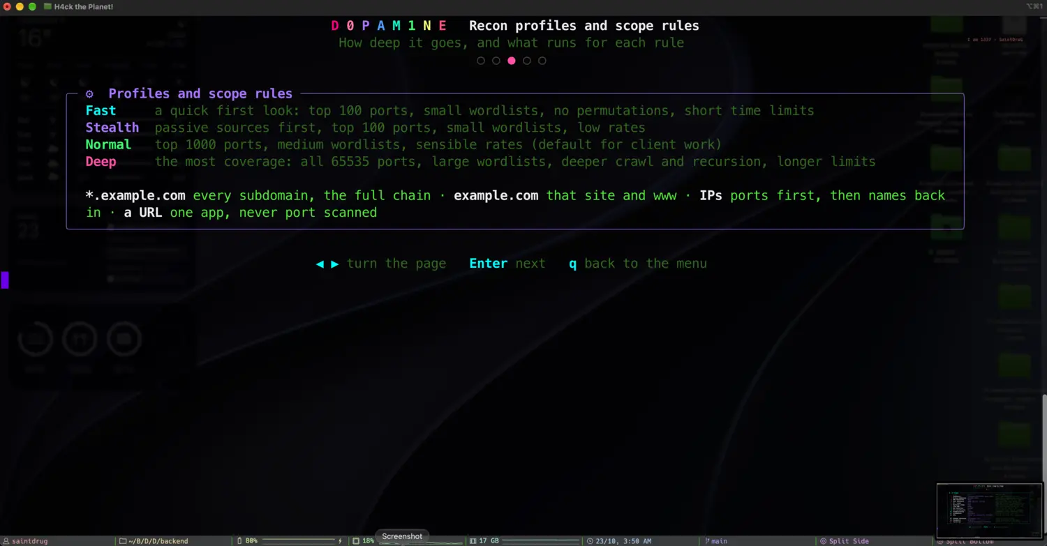 Recon profiles and scope rules