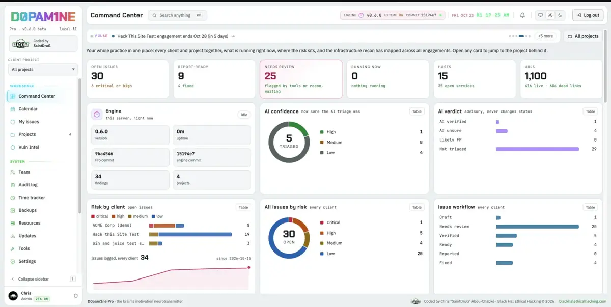 The Command Center in the light theme
