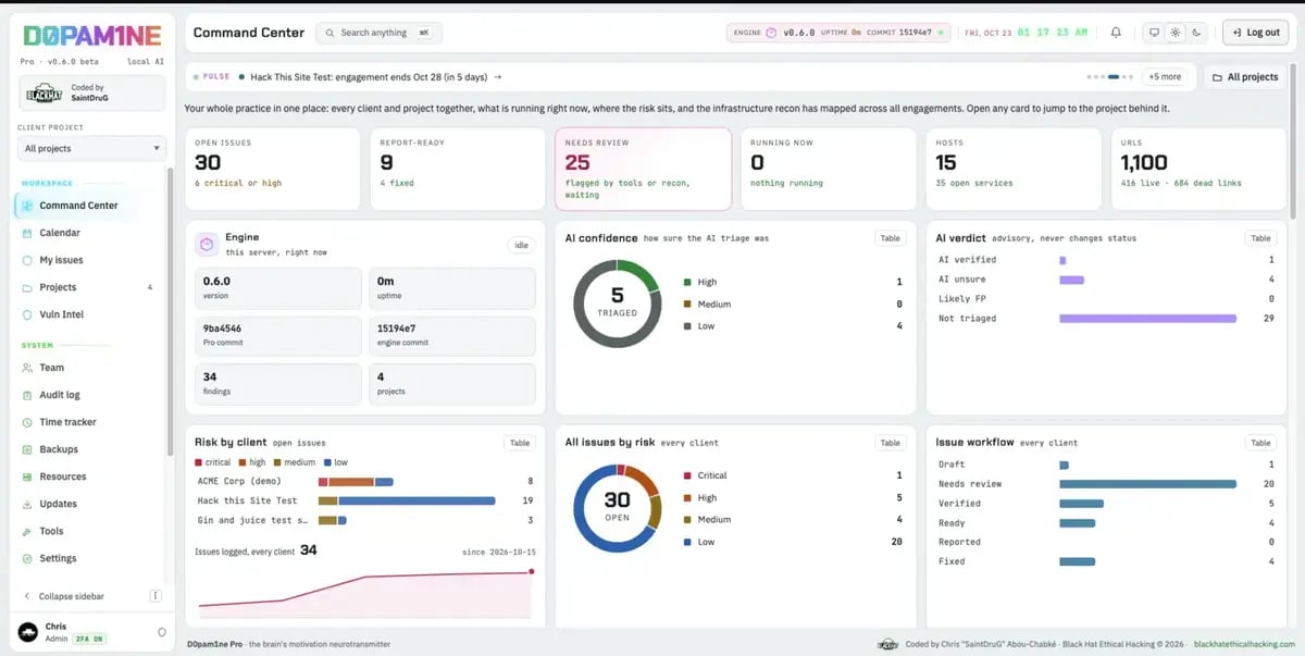 The Command Center in the light theme