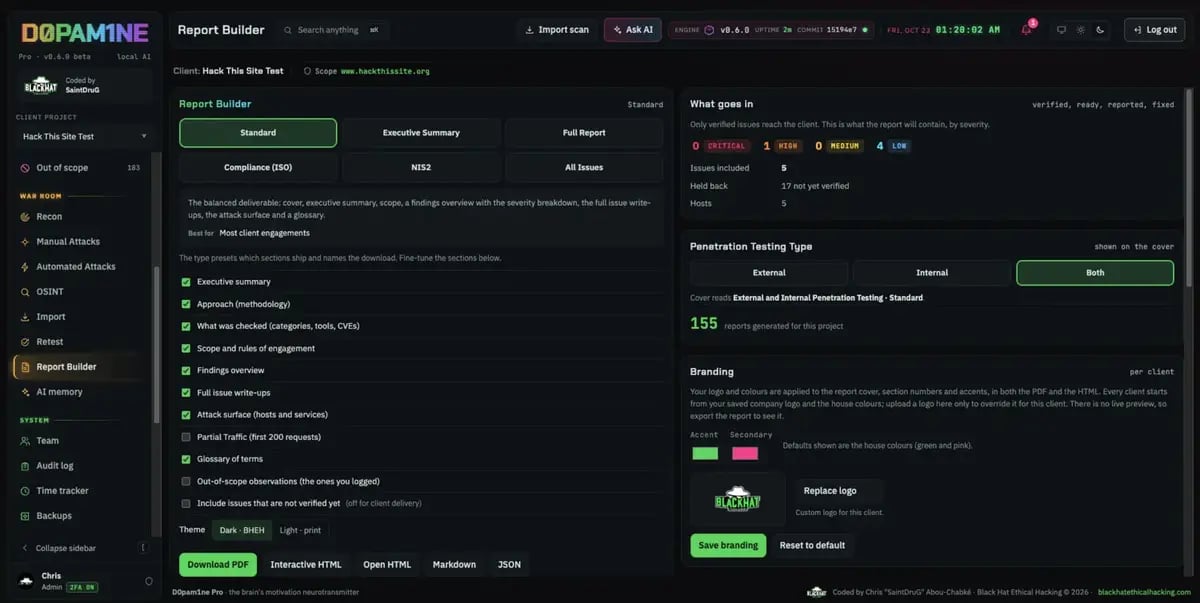 The Report Builder: types, sections and branding