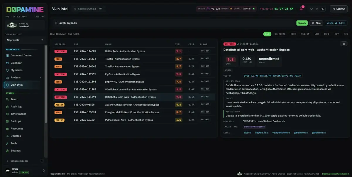 A CVE detail view