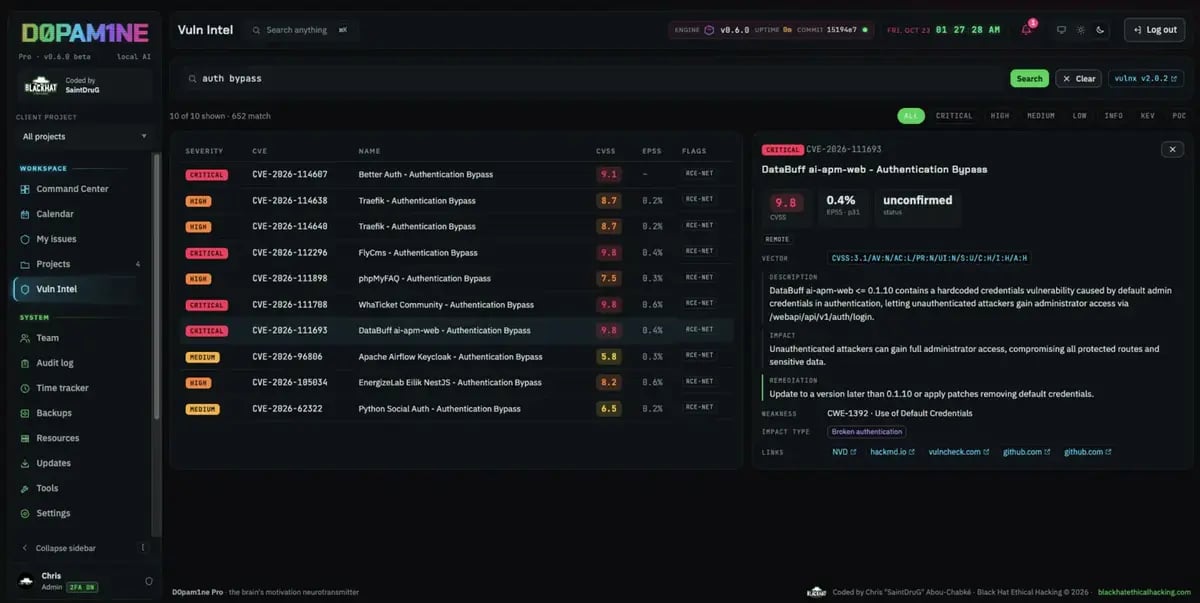 A CVE detail view