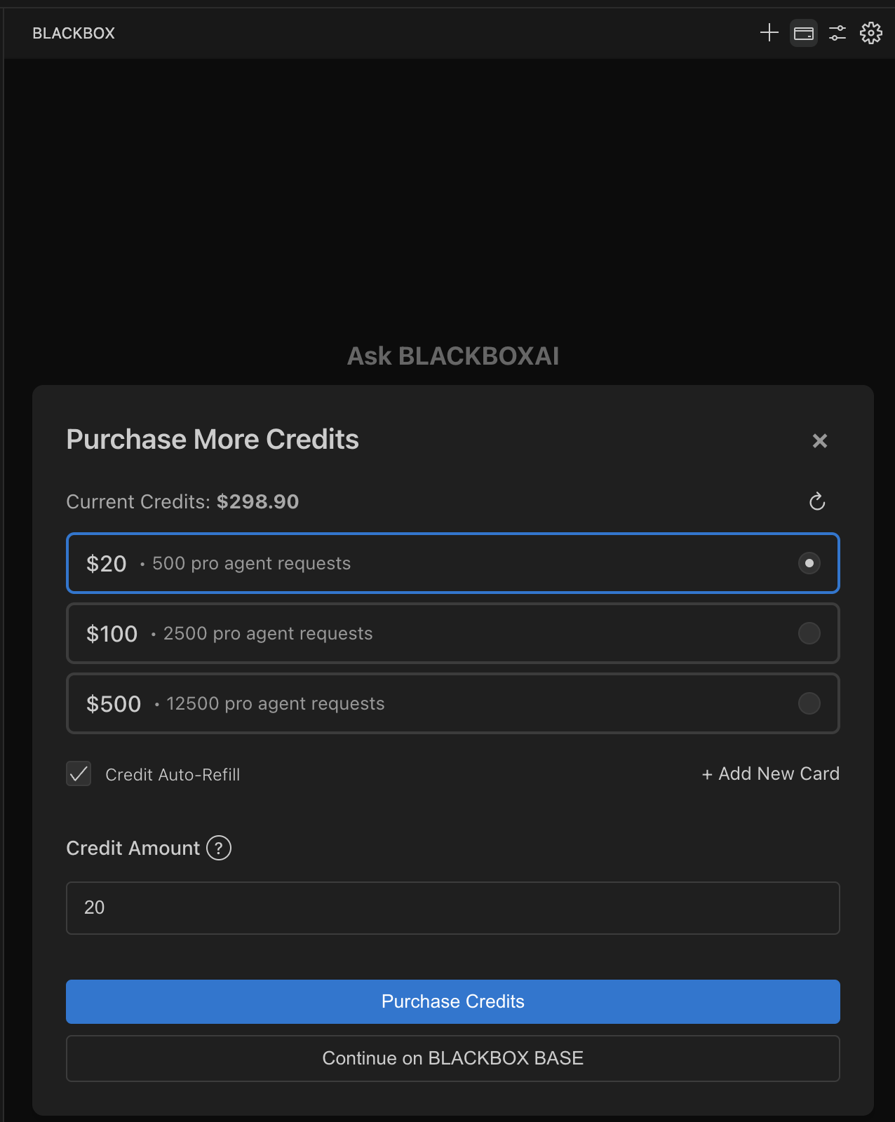 Out of Credits Buy More