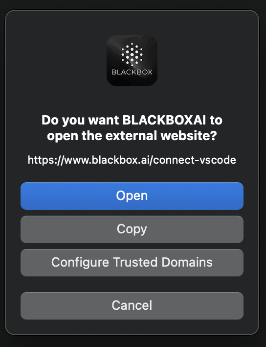 Click Open to Connect