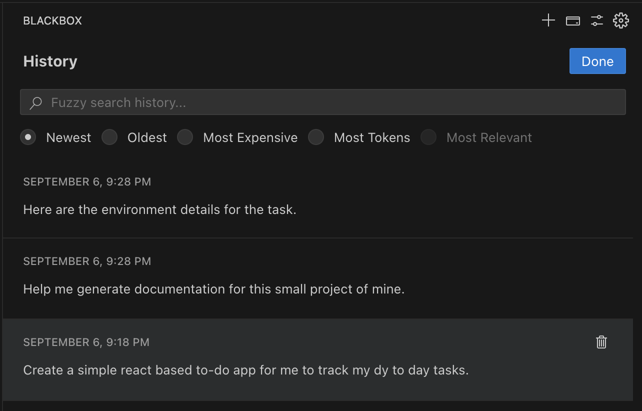 Backtrack Work Using History