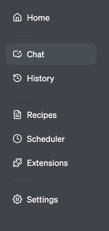 Extensions tab interface