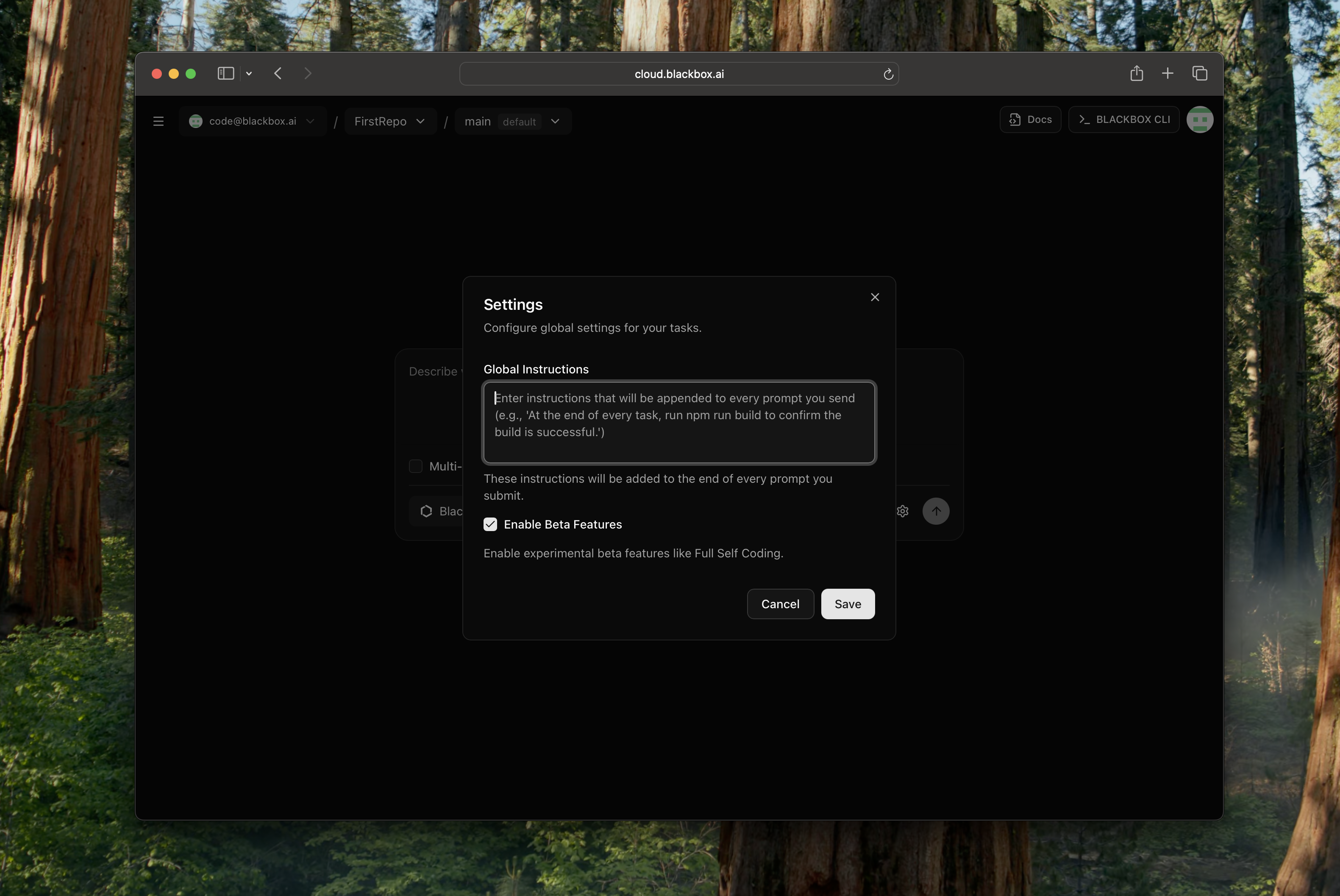 Enable Beta Features