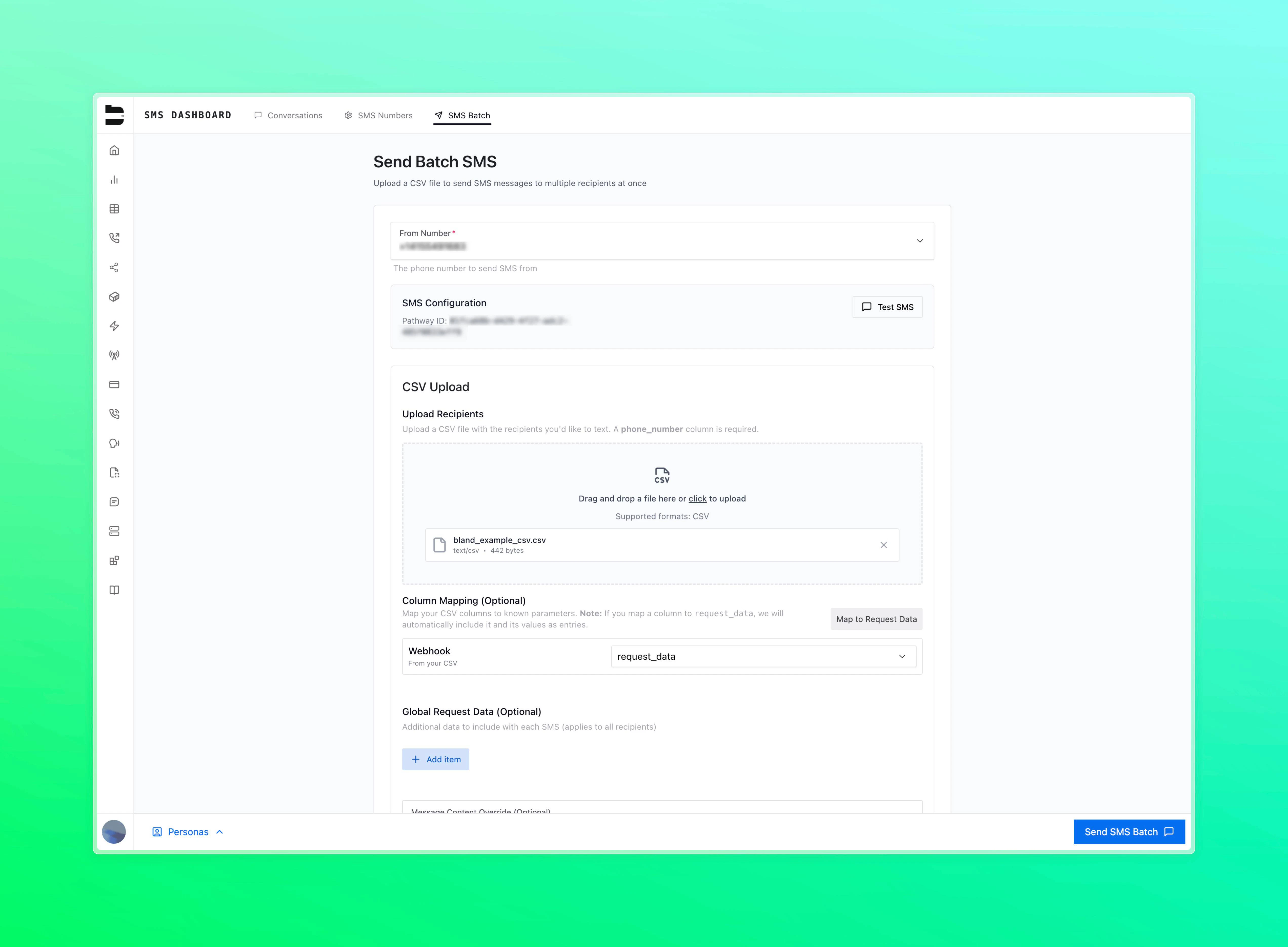 SMS Batch UI