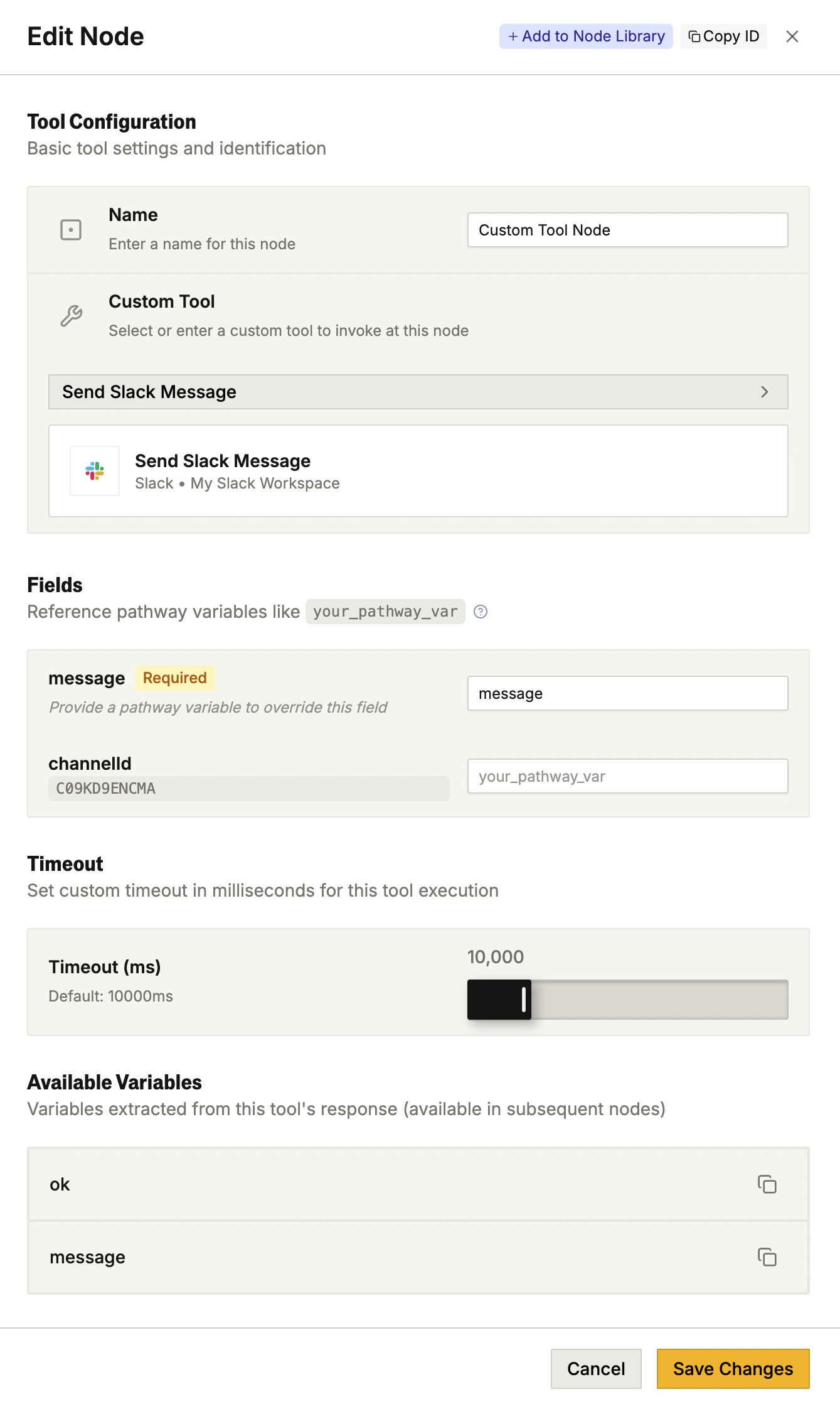 Custom Tool Modal