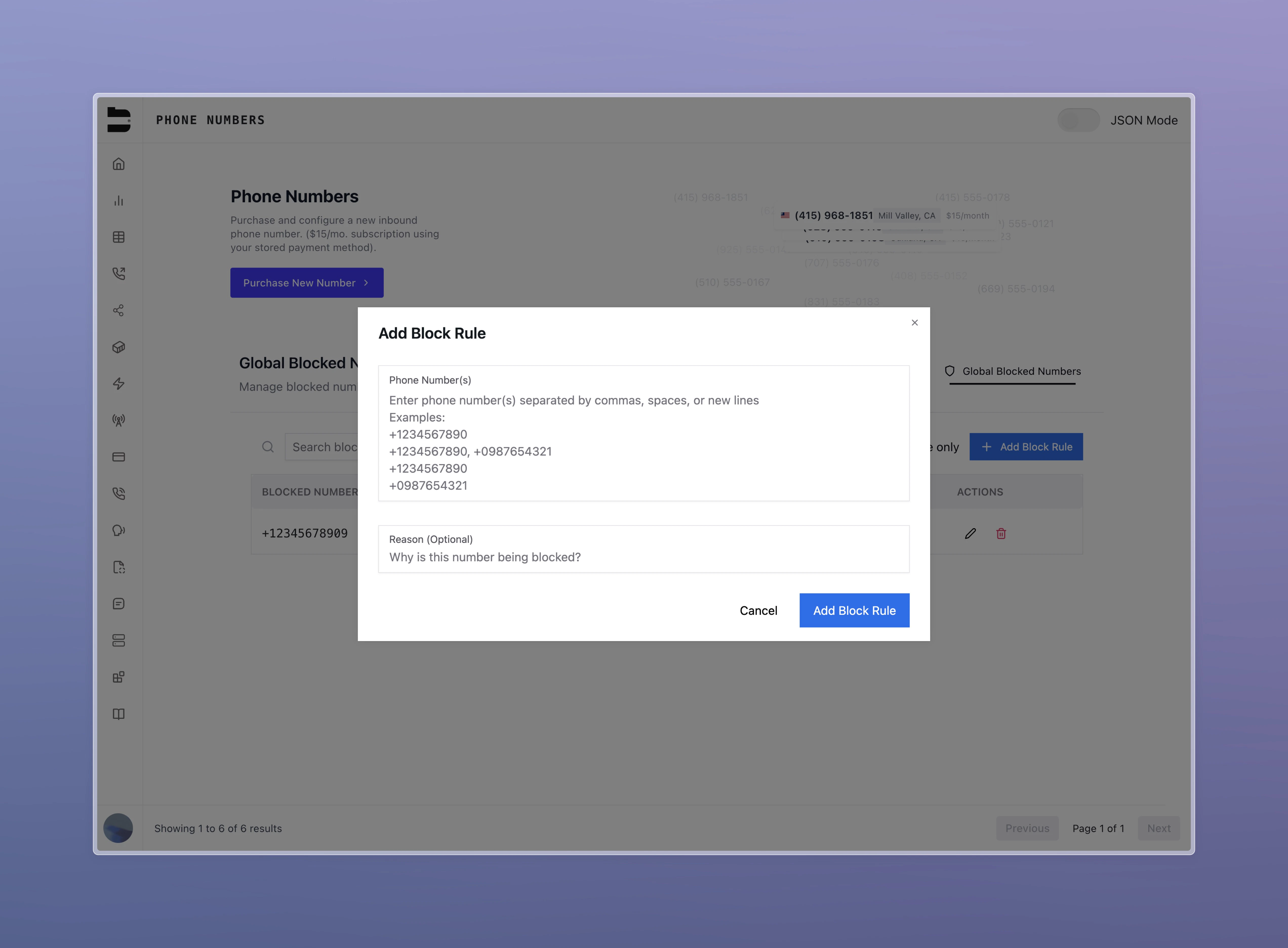 Add Block Rules Form