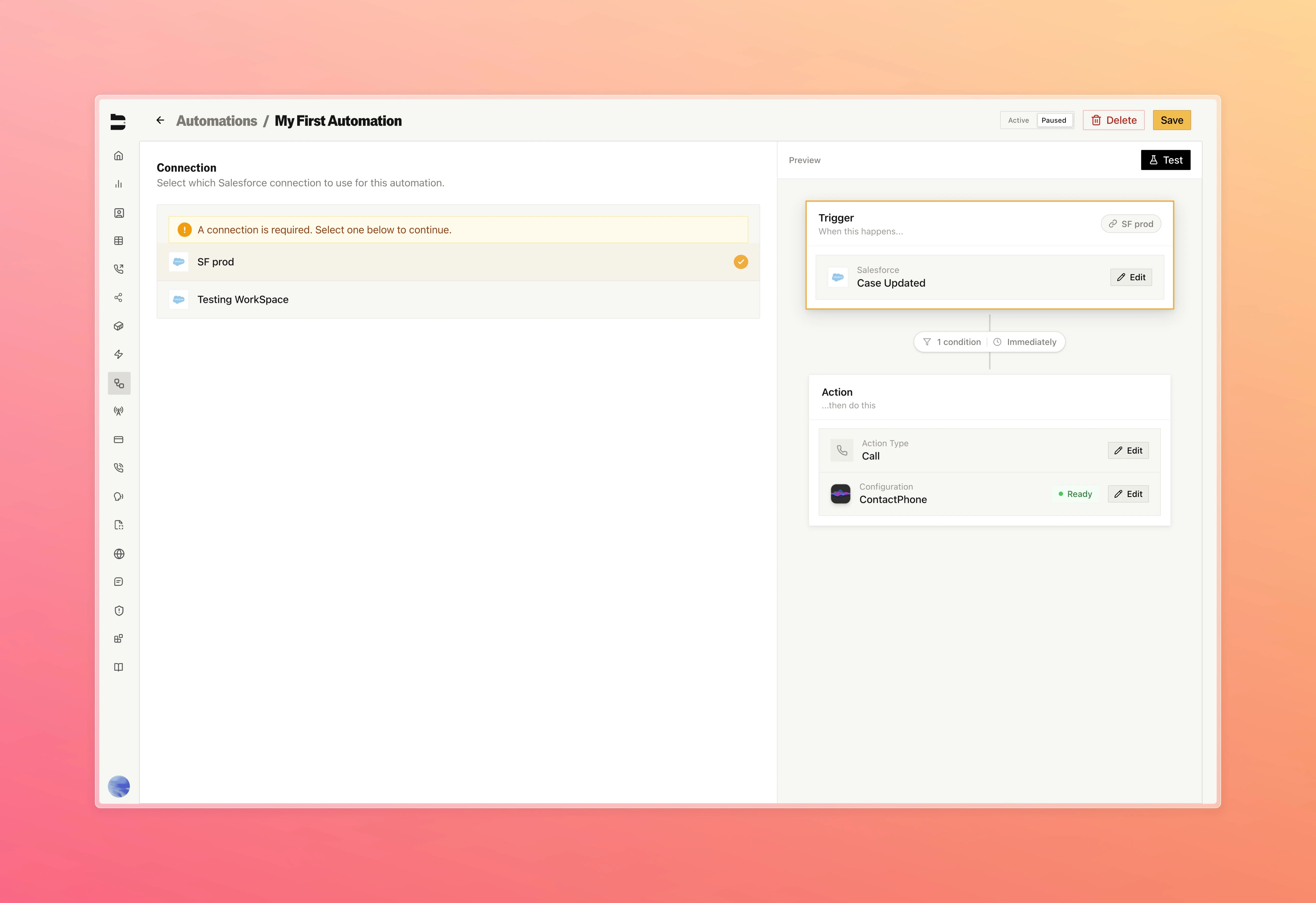 Integration connections for event sources