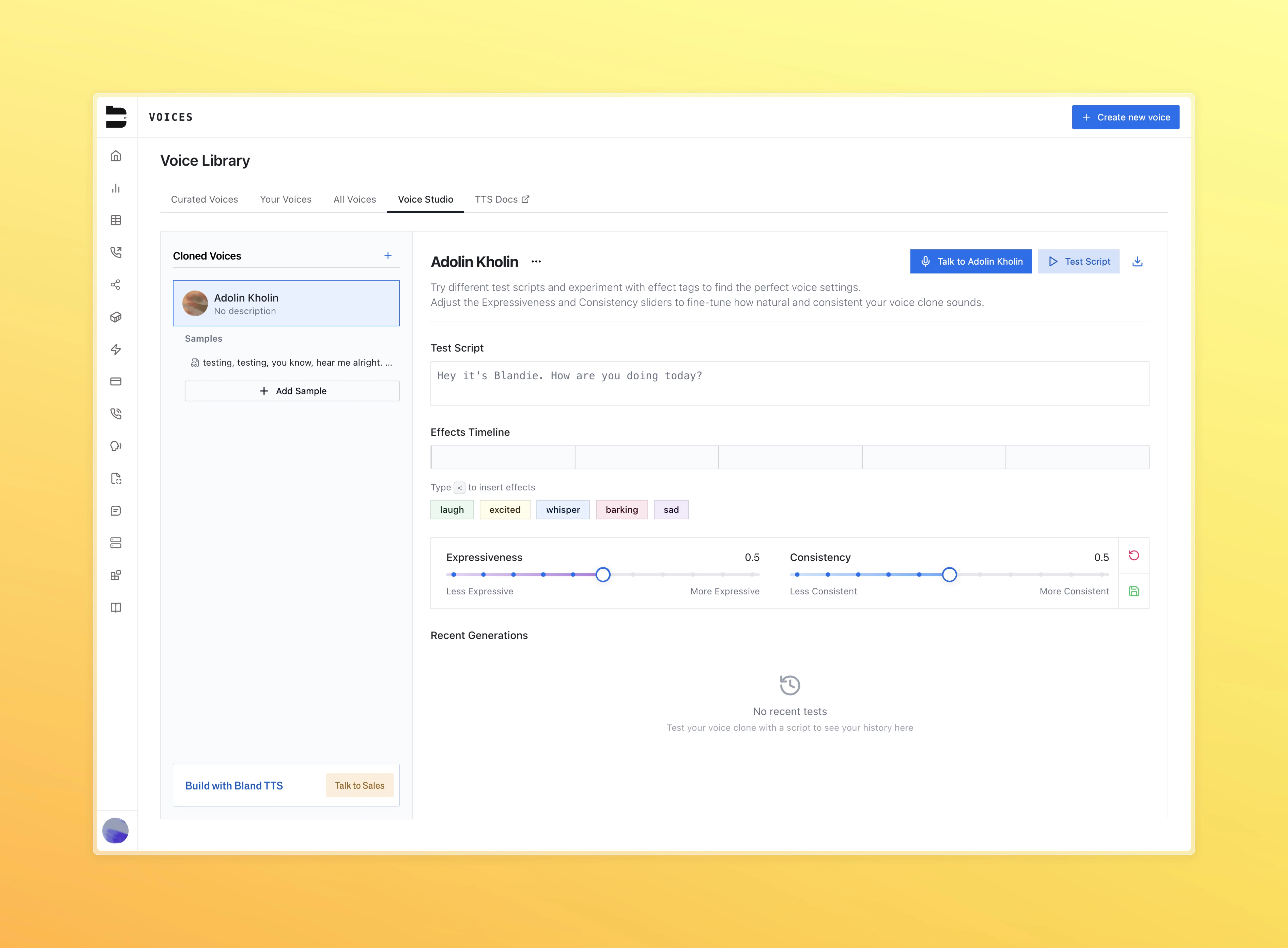 Voice Studio Dashboard