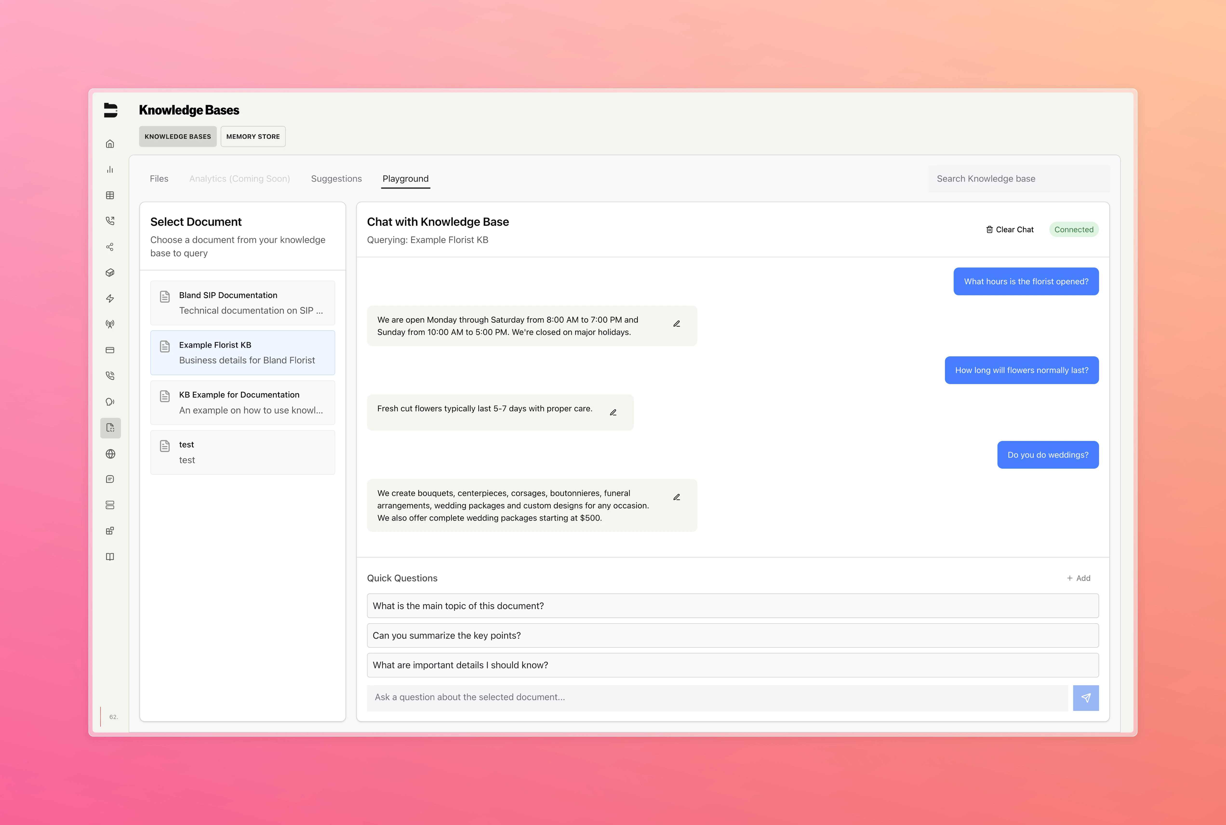Knowledge Base Playground