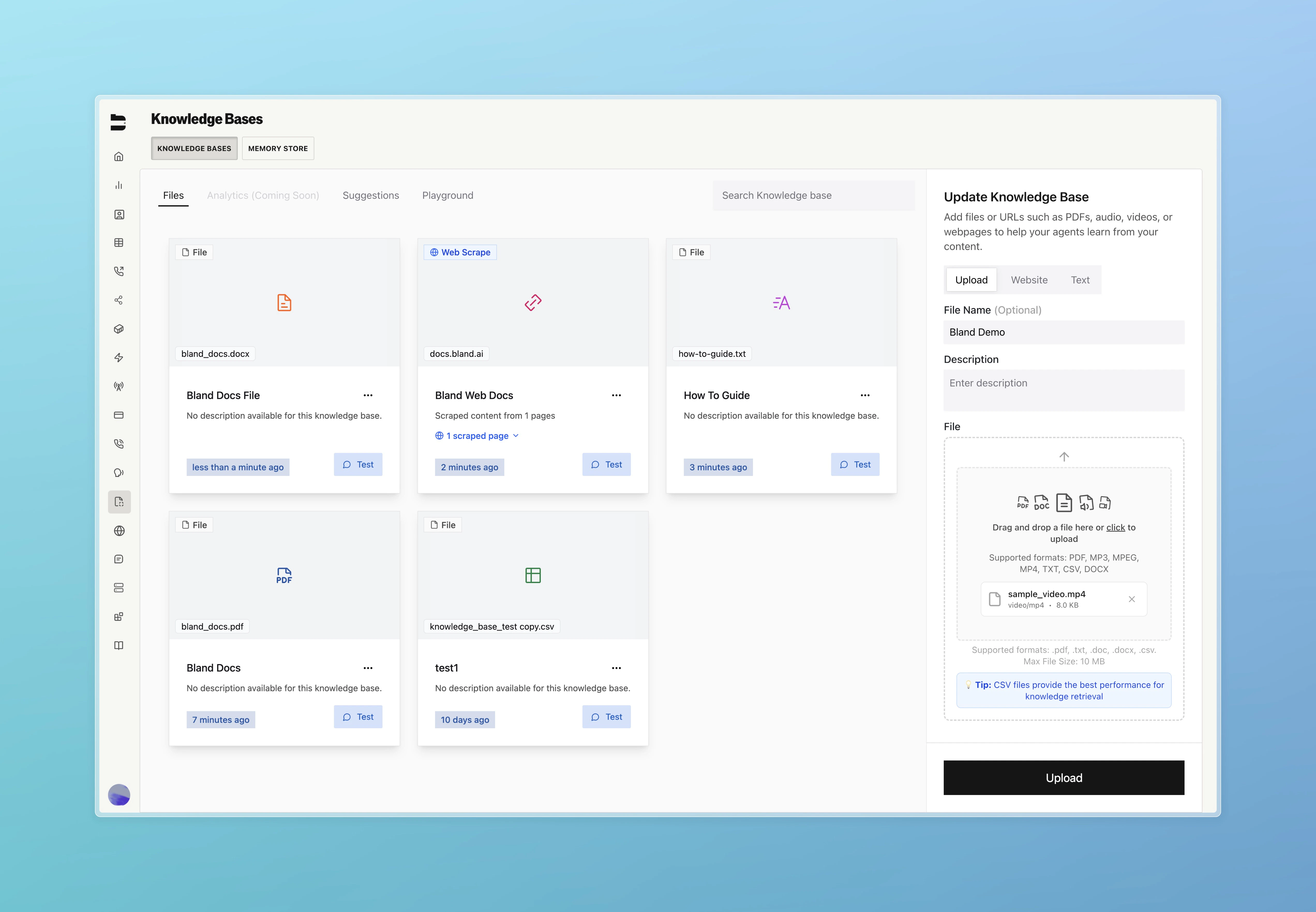 Enhanced knowledge base file type indicators