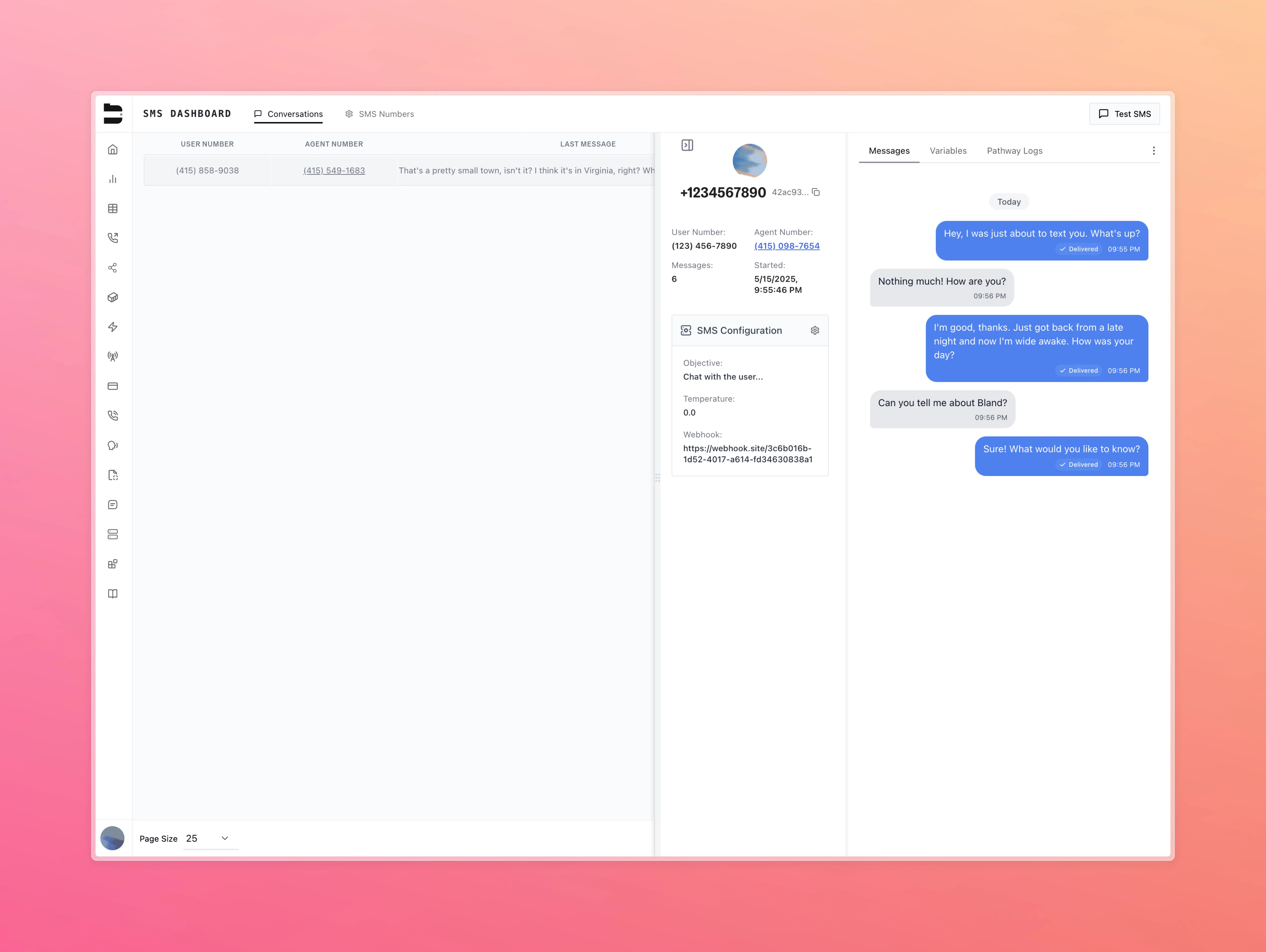 SMS Product UI
