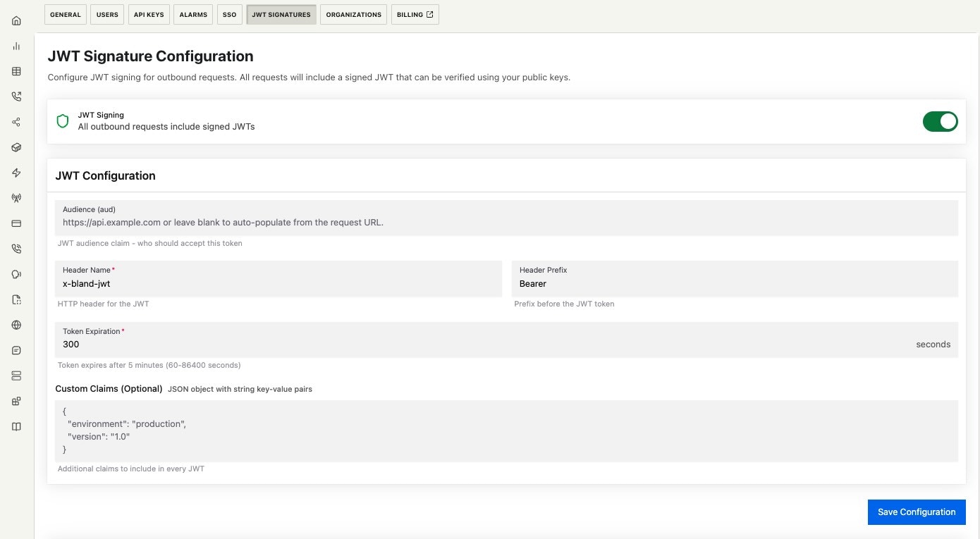 JWT Signature Configuration Interface