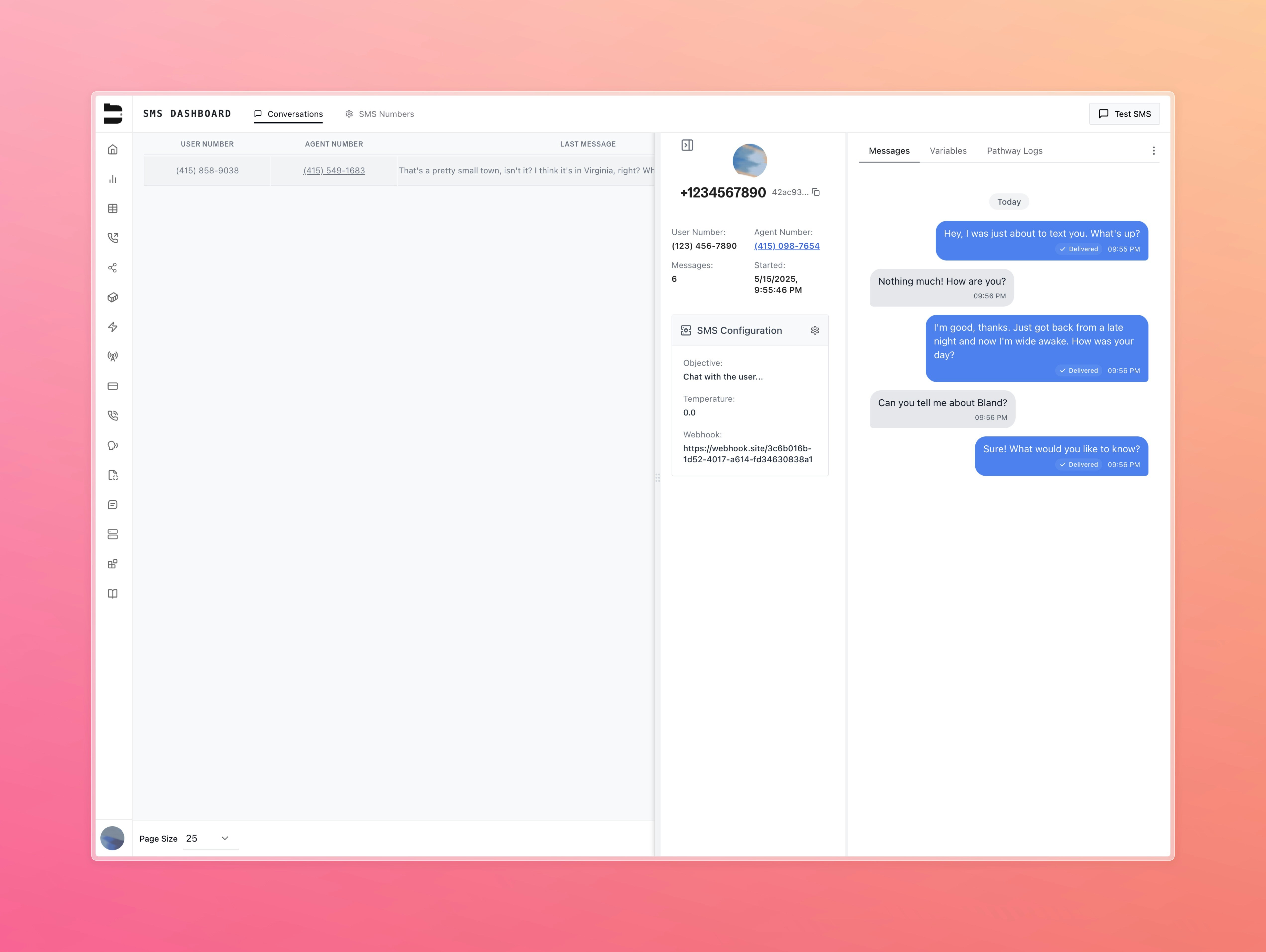 SMS Product UI