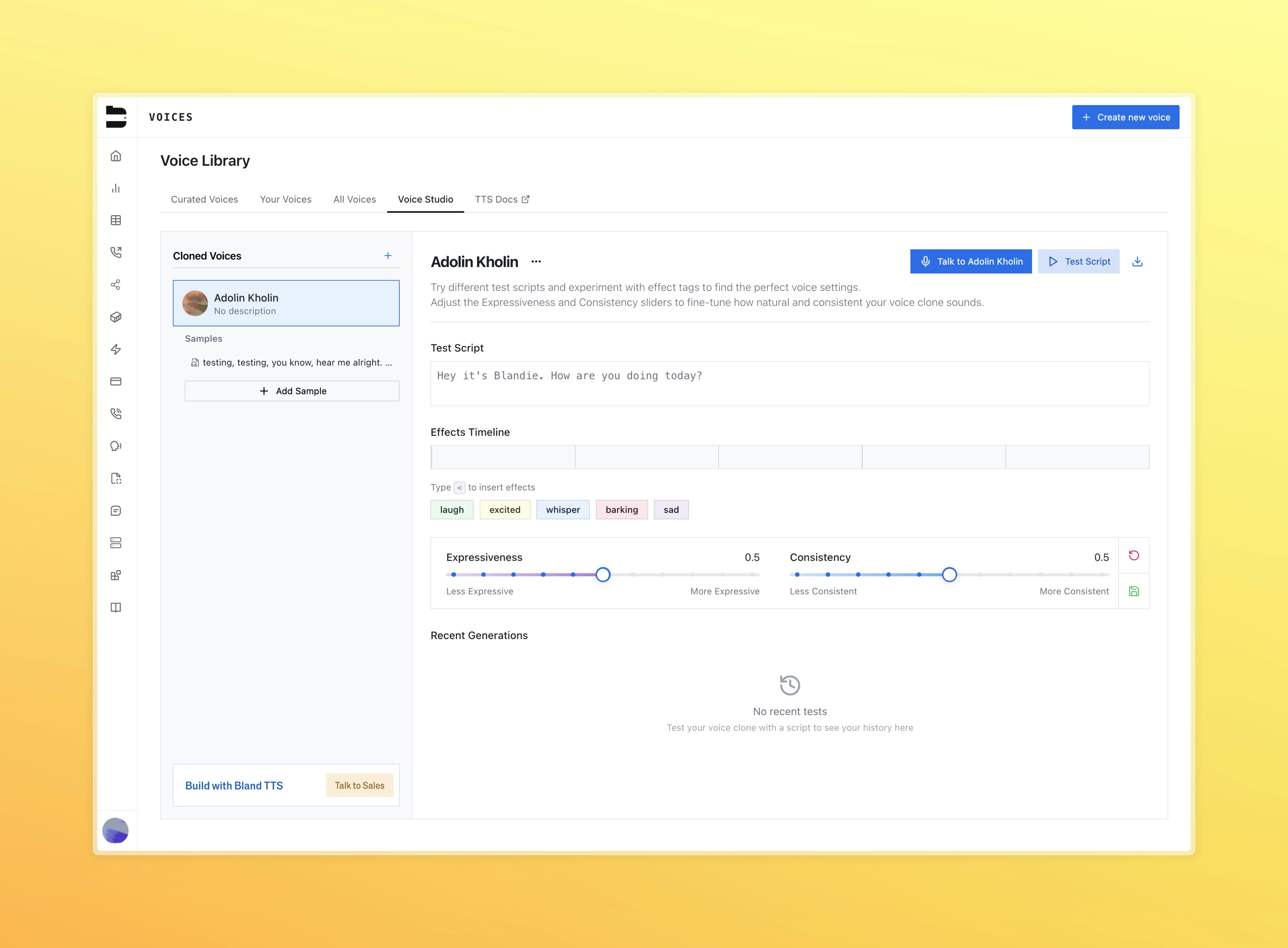 Voice Studio Dashboard