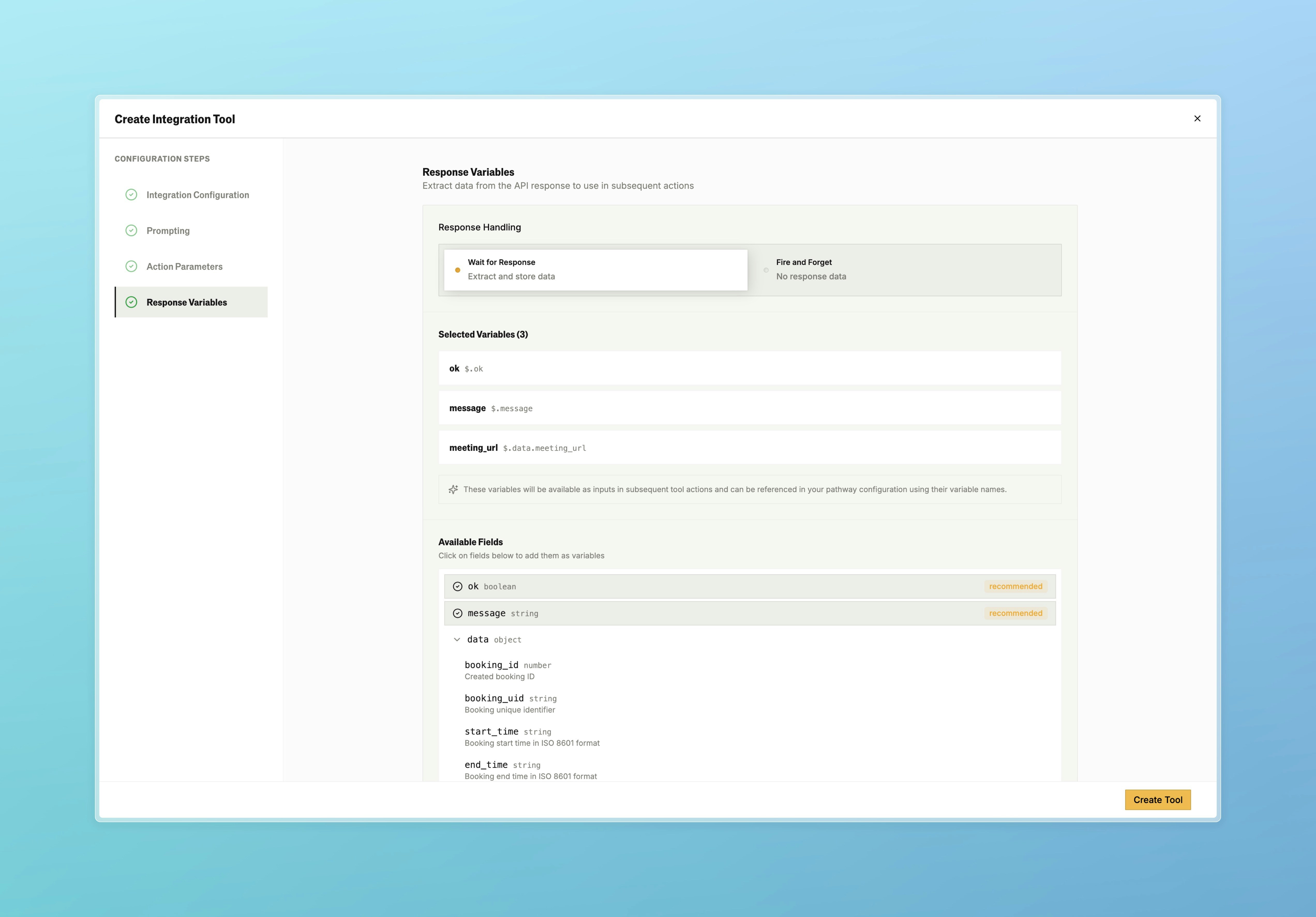 Response Variables Configuration