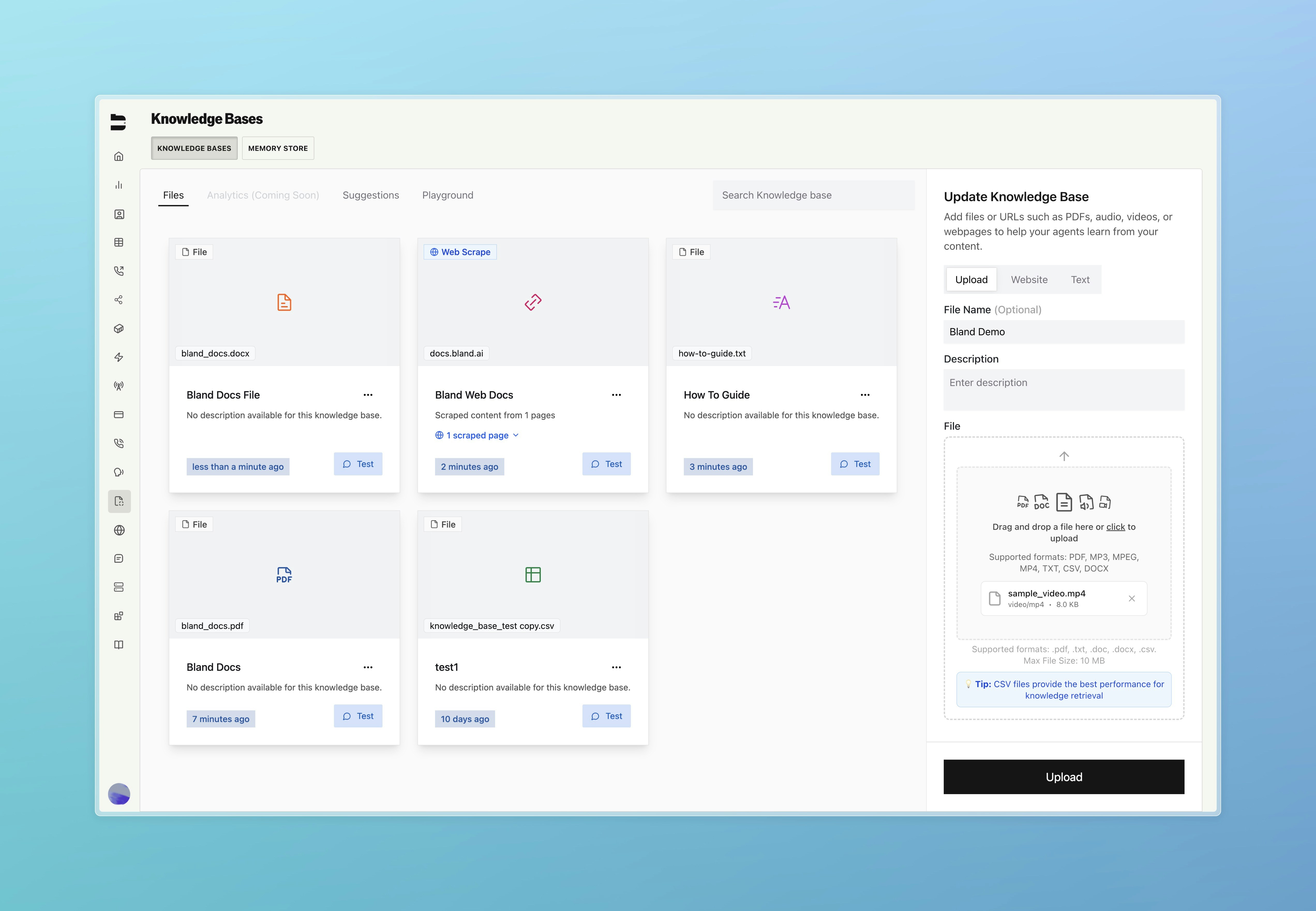 Enhanced knowledge base file type indicators