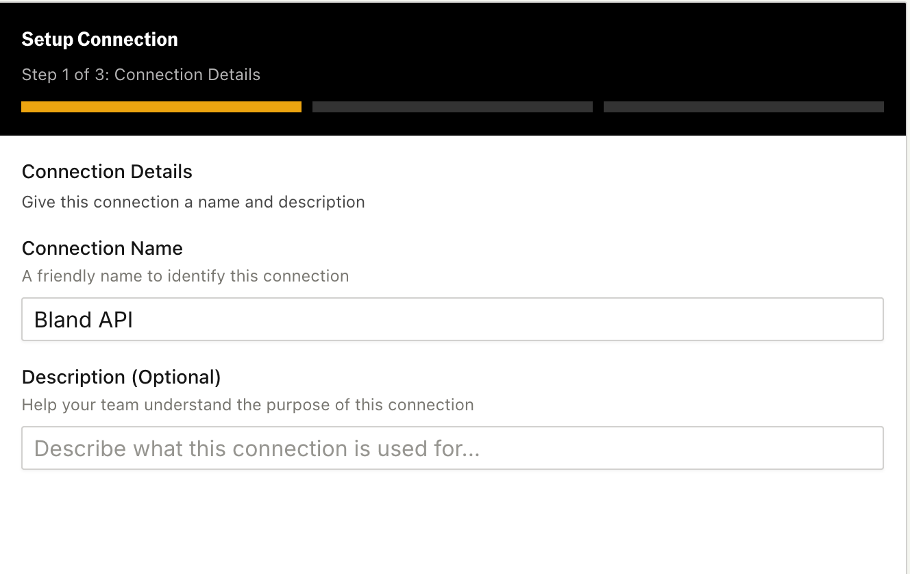Bland Connection Setup
