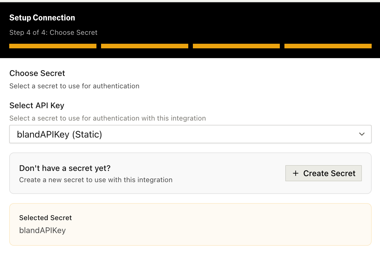 API Integration Secret Setup