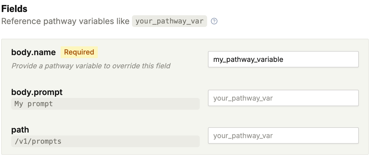 Passing Pathway Variables